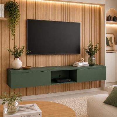 Nicho Basculante para Painel de TV 260CM MDF Musgo com 2 Portas Casa Lar Shop