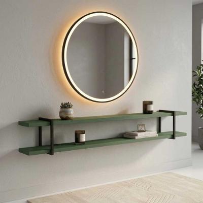 Prateleira Multiuso Suspensa Smart MDF Suporte Metal Musgo com Preto Casa Lar Shop 180CM