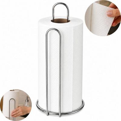 Porta Papel Toalha Inox Organizador Circular Aço Inoxidável Cromado para Mesa Cozinha Inox Yeet 12CM