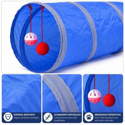 Túnel de Brincadeira para Gatos Yeet PET6285 Plástico Sino e Bola de Pelúcia 1x
