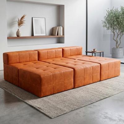 Sofá Modular Confort 5 Lugares com Chaise 255CM Caramelo Bom Pastor
