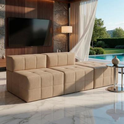 Sofá Modular Bello 3 Lugares Reclinável 85CM Bege Linho