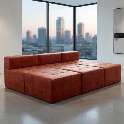 Sofá Modular Confort 5 Lugares com Chaise 255CM Terracota Veludo Pu Bom Pastor