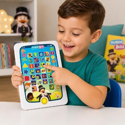 Tablet Infantil Educativo Interativo Mundo Bita Musical com Som Branco Yeet