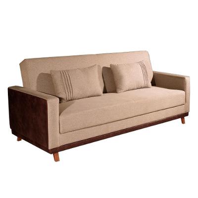 Sofá Cama Yara 3 Lugares Retrátil e Reclinável 205CM Bege Linho Bom Pastor