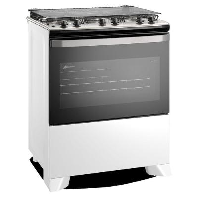 Fogão de Piso 5 Bocas Gás Electrolux FE5IW Mesa Inox Acendimento Automático Branco 65L