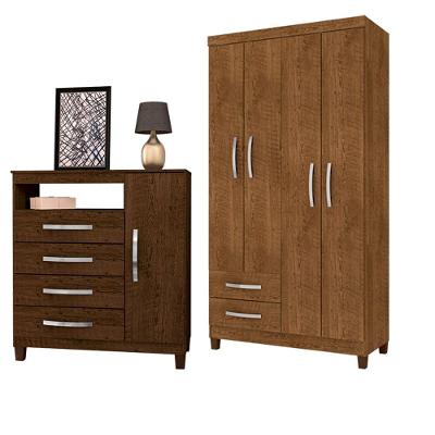 Guarda Roupa De Casal 4 Portas 2 Gavetas Porto Belo