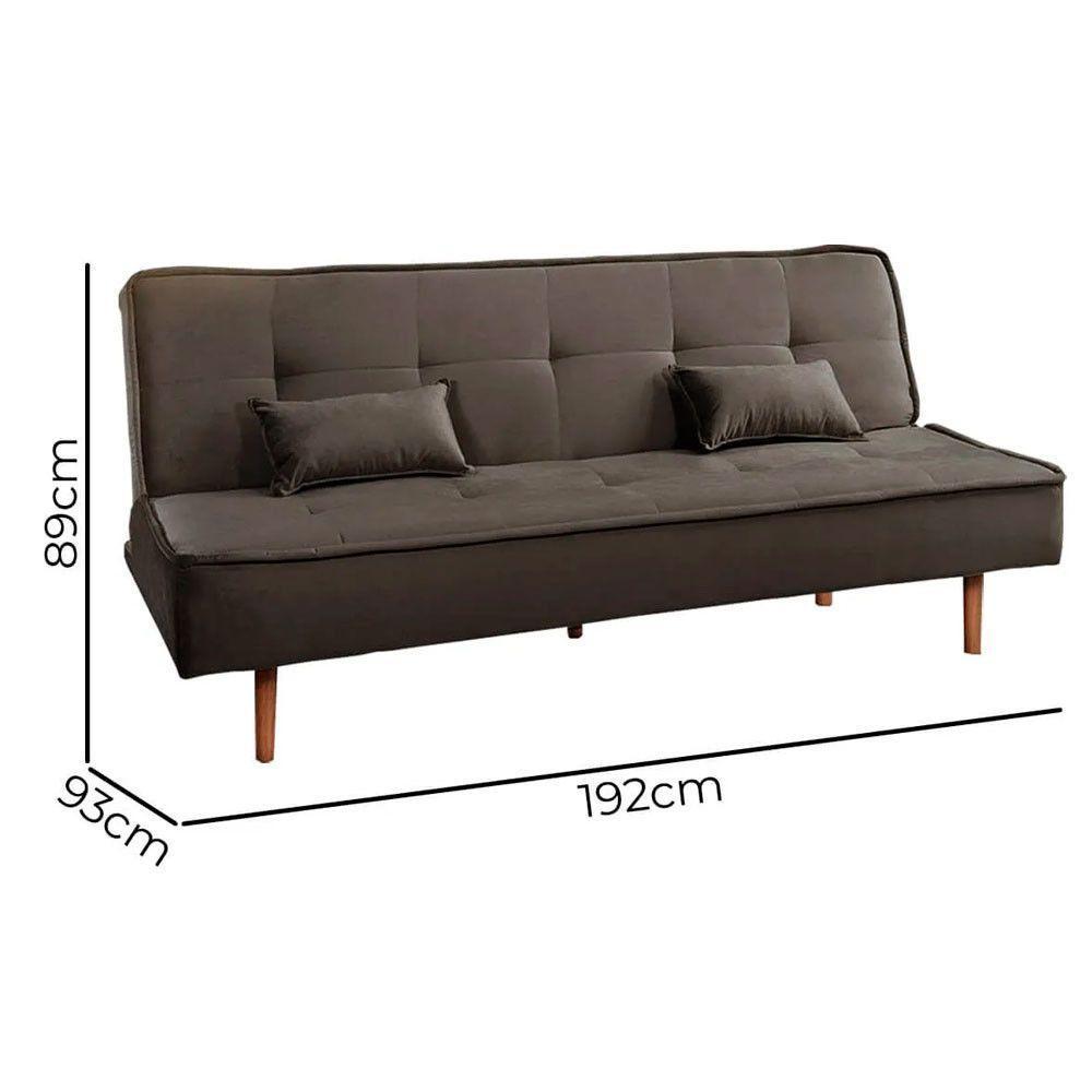 Sofá Cama Silver 3 Lugares Reclinável Suede 192cm Marrom - 3