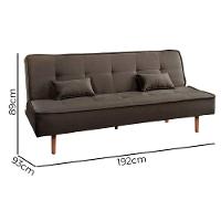 Sofá Cama Silver 3 Lugares Reclinável Suede 192cm Marrom - 3