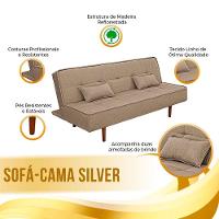 Sofá Cama Silver Linho Capuccino 1,92 - Speciale Home Marrom - 3