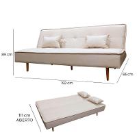 Sofá Cama Silver 3 Lugares Reclinável Casal Corano Bege - Speciale Home Bege - 7