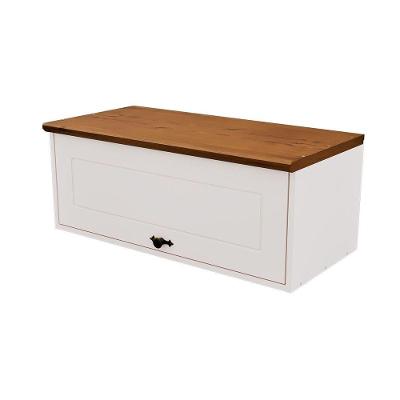 Aéreo de Cozinha Aéreo Retrô 80CM 1 Porta MDF Porta de Bater Off White-Nogueira