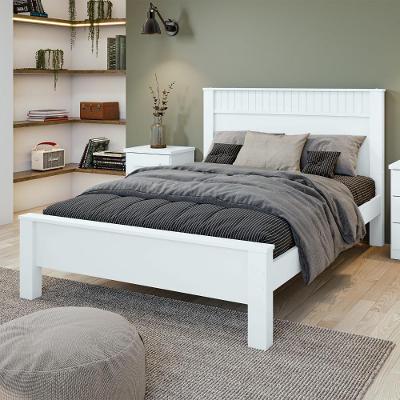 Cama Casal 1,40 Athenas MDF MDP Branco Móveis Lopas