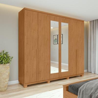 Guarda Roupa Casal 6 Portas 4 Gavetas MDF c/ Espelho Lopas