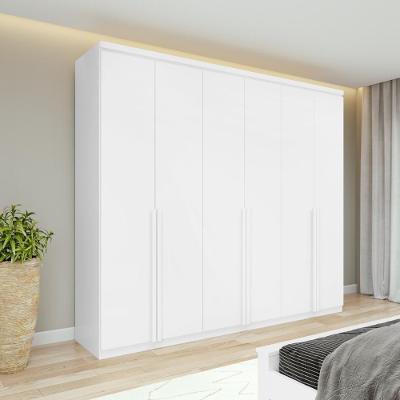 Guarda Roupa Casal 6 Portas 4 Gavetas MDF Branco Lopas 230CM