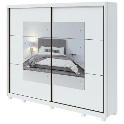 Guarda Roupa Casal 2 Portas 6 Gavetas MDF  Branco Lopas