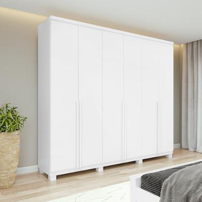 Guarda Roupa Casal 6 Portas 4 Gavetas MDF Branco Lopas