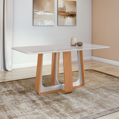 Mesa de Jantar 6 Lugares Retangular MDF 170CM Amendoa Lopas