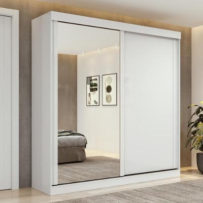 Guarda Roupa Casal 2 Portas 2 Gavetas MDF MDP Espelho Lopas