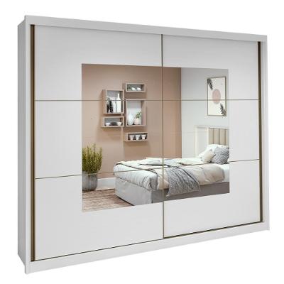 Guarda Roupa Casal 2 Portas 6 Gavetas MDF c/Espelho Lopas