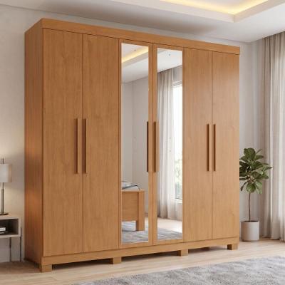Guarda Roupa Casal 6 Portas c/Espelho 2 Gavetas MDP 177CM