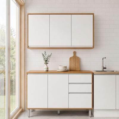 Cozinha Modular 6 Portas 2 Gavetas MDP 119CM e Branco Lopas