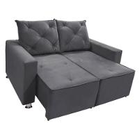 Sofá Retrátil E Reclinável 2 Lugares Bariloche Veludo Cinza Speciale Home Cinza