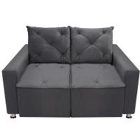 Sofá Retrátil E Reclinável 2 Lugares Bariloche Veludo Cinza Speciale Home Cinza - 5