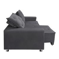 Sofá Retrátil E Reclinável 2 Lugares Bariloche Veludo Cinza Speciale Home Cinza - 6