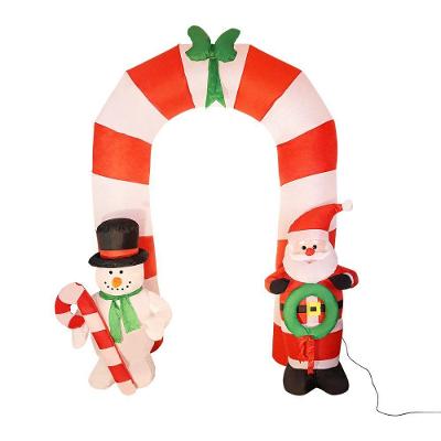 Decoração Natalina Arco Inflável Grande Papai Noel E Boneco Neve Com Led Altura 2,50 Metros Fonte Bivolt