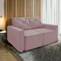 Sofá Retrátil E Reclinável 2 Lugares Bariloche Veludo Rosê Speciale Home Rose - 9