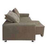 Sofá Retrátil E Reclinável 2 Lugares Bariloche Veludo Bege Speciale Home Bege - 5