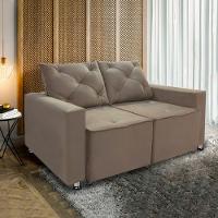 Sofá Retrátil E Reclinável 2 Lugares Bariloche Veludo Bege Speciale Home Bege - 9