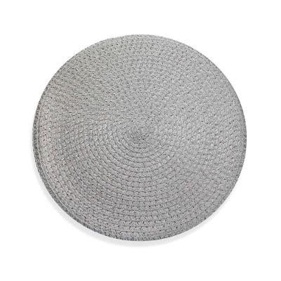Jogo Americano Redondo de Plástico Cinza 38cm