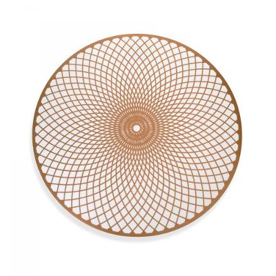 Jogo Americano Redondo de Plástico Mandala Rosê 38cm
