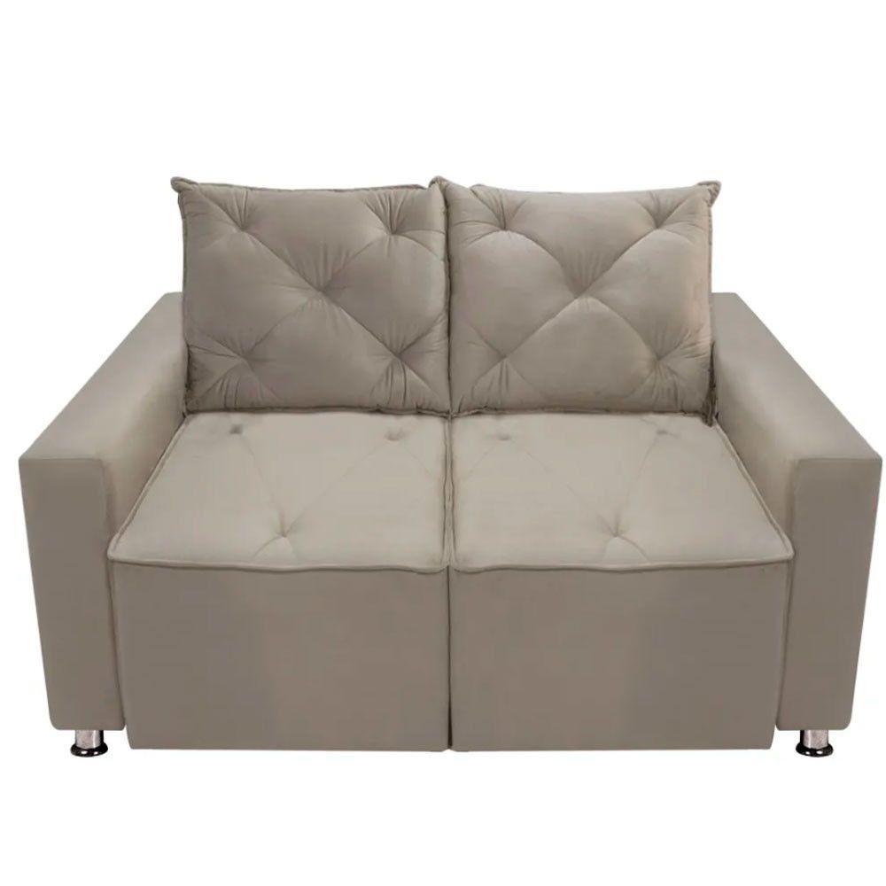 Sofá Retrátil E Reclinável 2 Lugares Bariloche Suede Bege Speciale Home Bege - 5