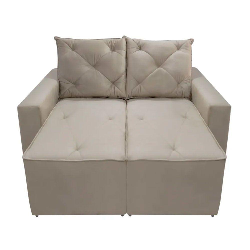 Sofá Retrátil E Reclinável 2 Lugares Bariloche Suede Bege Speciale Home Bege - 7