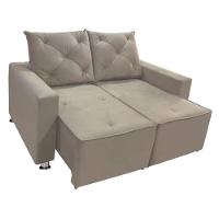 Sofá Retrátil E Reclinável 2 Lugares Bariloche Suede Bege Speciale Home Bege - 6