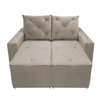 Sofá Retrátil E Reclinável 2 Lugares Bariloche Suede Bege Speciale Home Bege - 7