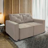 Sofá Retrátil E Reclinável 2 Lugares Bariloche Suede Bege Speciale Home Bege - 9