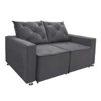 Sofá Retrátil E Reclinável 2 Lugares Bariloche Suede Cinza Speciale Home Cinza - 1
