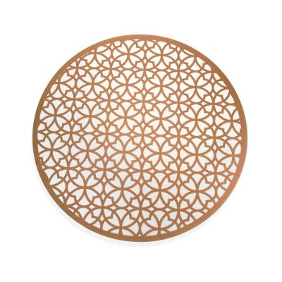 Jogo Americano Redondo de Plástico Circulos Rosê 38cm