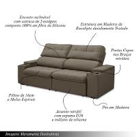 Sofá Retrátil E Reclinável 3 Lugares 230cm Zoho Porta Copos No Braço Veludo Castor G22 Gran Belo - 9