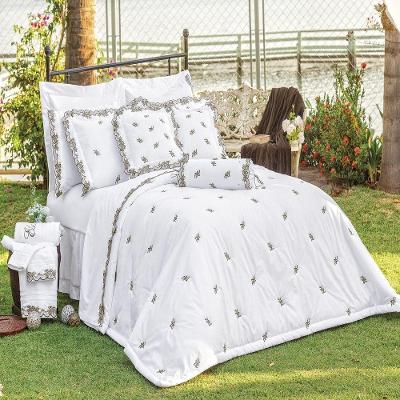 Jogo Cama Queen Bordado Mondrean Branco Vilela Enxovais