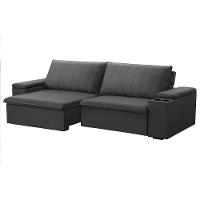 Sofá Retrátil E Reclinável 3 Lugares 225cm Kent Porta Copos No Braço Veludo Grafite G22 - Gran Belo - 1