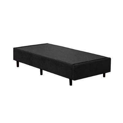 Base Box Blindado Solteiro Extremo Reforçado Homequeen Suede Preto 40x88x188