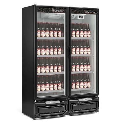 Expositor de Bebidas Vertical Gelopar GCBC950 638L 2 Portas Preto 220V