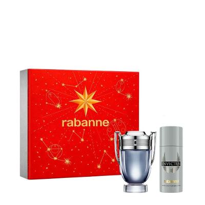 Kit de Perfume com Desodorante Rabanne Invictus Masculino Eau de Toilette Aquático Amadeirado 100ML