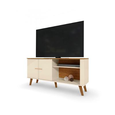 Rack Bancada para Tv Até 55 Polegadas Bancada Ilhéus MDP com Porta Correr Off White Loja Doce Lar