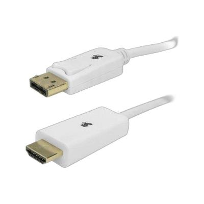 Cabo Adaptador Displayport para HDMI 1.2 2M com Trava Branco Power Tek Profissional